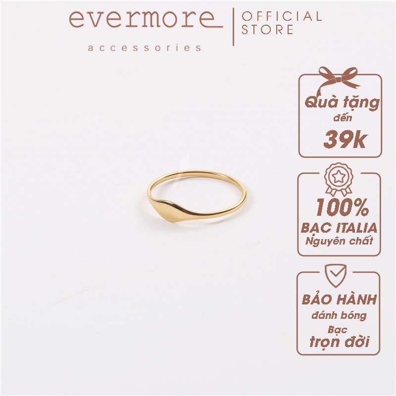 Nhẫn cao cấp gợn nước hình thoi Hemera EVERMORE sang trọng, minimalism - N058