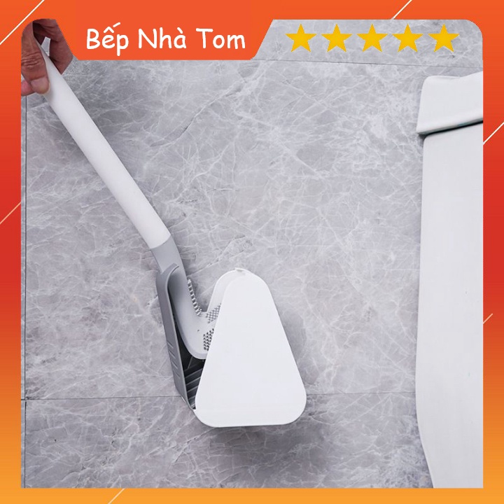 Cọ Vệ Sinh Nhà Tắm, Nhà Vệ Sinh, Chà Toilet Bằng Silicon Tiện Lợi (Cọ Cong)