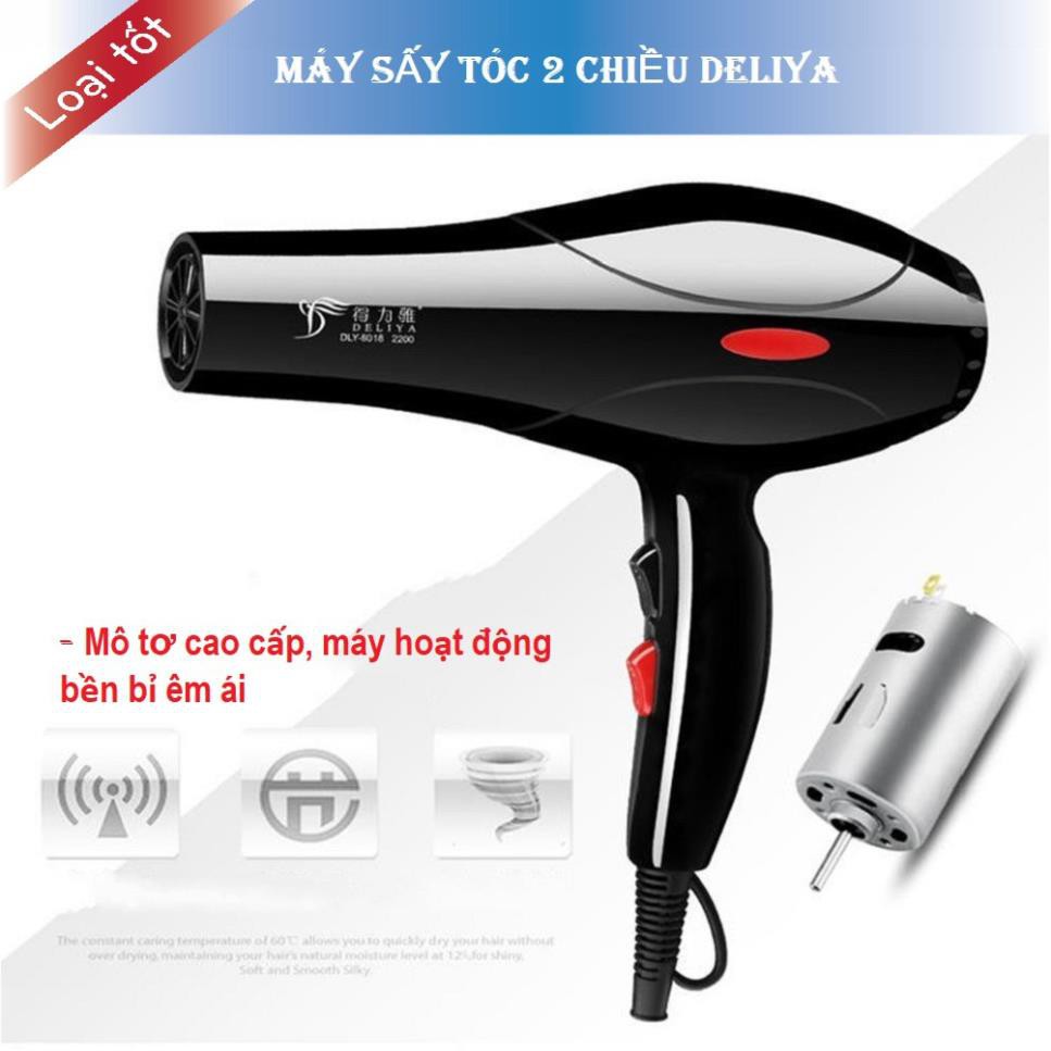 Máy sấy tóc công suất lớn DELIYA 8018 ( 2000W) 2 chiều nóng lạnh, tặng kèm ngay bộ 5 đầu phụ kiện làm tóc cao cấp