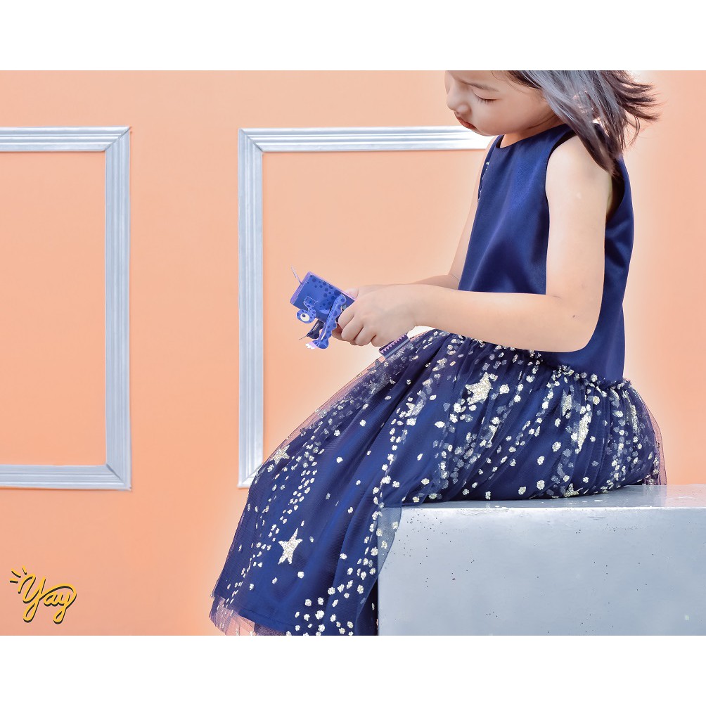 Váy Lụa Xanh Sao Kim Tuyến Cánh Tiên - Yay