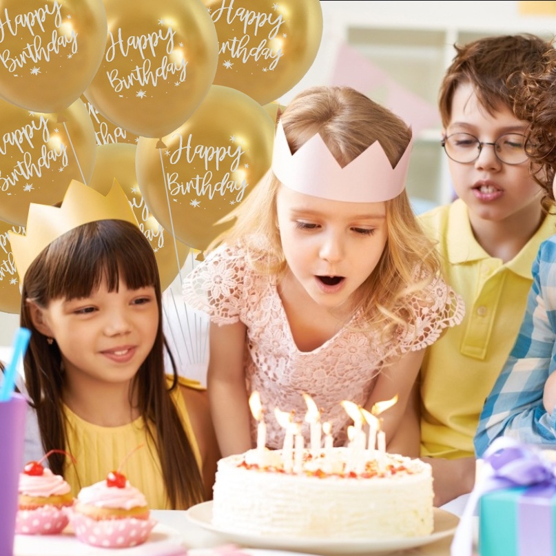 Set 10 Bong Bóng Latex 12 Inch Chúc Mừng Sinh Nhật