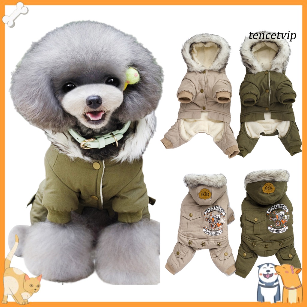 Áo khoác cotton dày in họa tiết hoạt hình thời trang mùa đông dành cho thú cưng