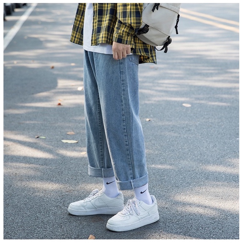 Quần jean baggy ống rộng nam nữ -quần bò dáng baggy suông ống rộng - Phong cách Hàn Quốc-Q4 | BigBuy360 - bigbuy360.vn
