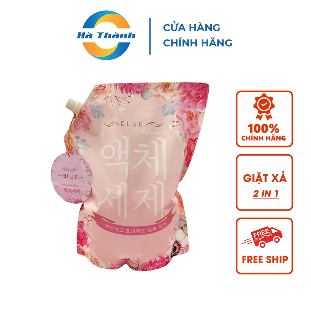 [Freeship] Nước Giặt Blue Hàn Quốc túi 2kg Hương Nước Hoa, Thảo Mộc - Giặt xả 2 trong 1 - An toàn mọi loại da