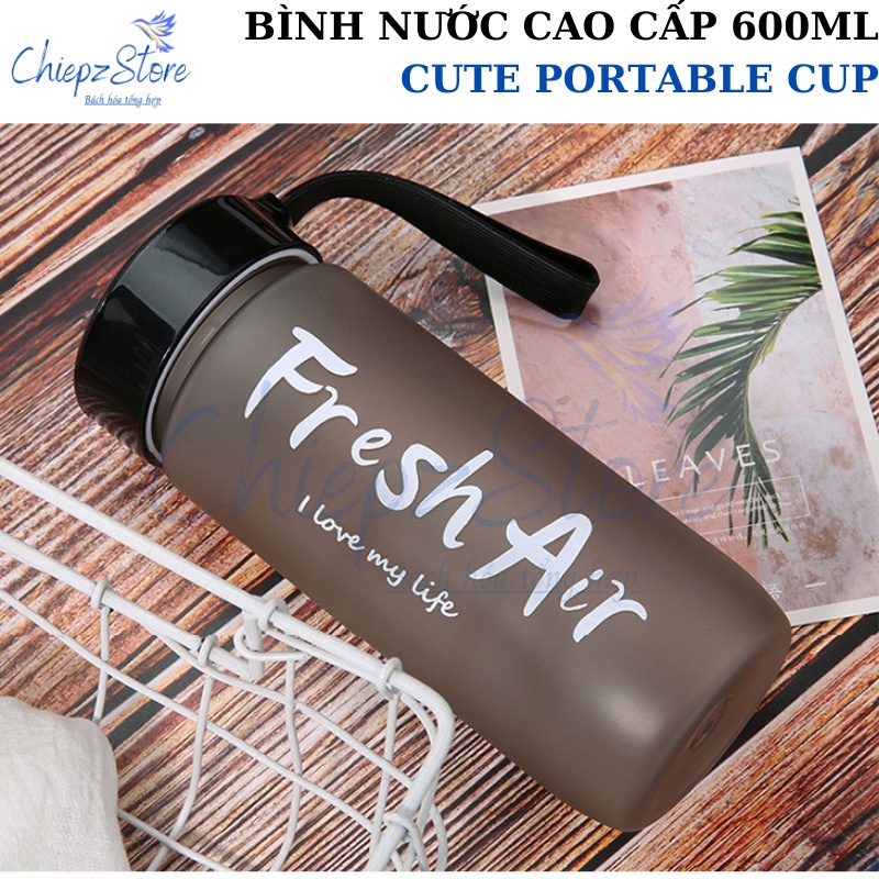 Bình nước Cute portable cup - Bình đựng nước cao cấp 600ml - BPA free