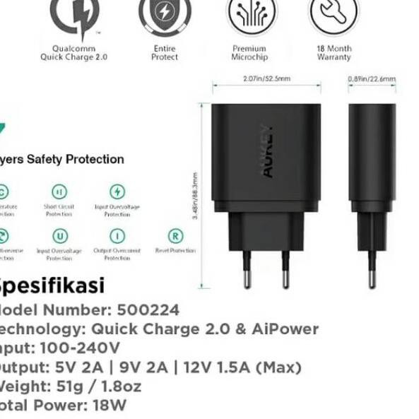 Củ Sạc Nhanh Aukey Pa-U28 Qualcomm 2.0