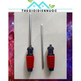 Tua vít 2 đầu loại tốt, dài 300mm, tay cầm bằng cao su bọc nhựa cứng siêu bền, 2 đầu có nam châm hút kim loại