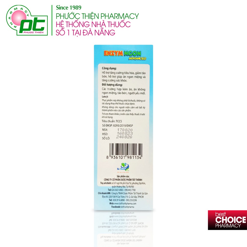 Siro Ăn Ngon Dạng Gói Uống Enzym Ngon Advanced Tất Thành Hộp 15 Gói | Thế Giới Skin Care