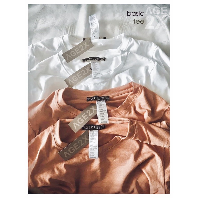 Áo Thun trơn Unisex AGE2X tone màu Thu Đông ấm áp hàng VNXK