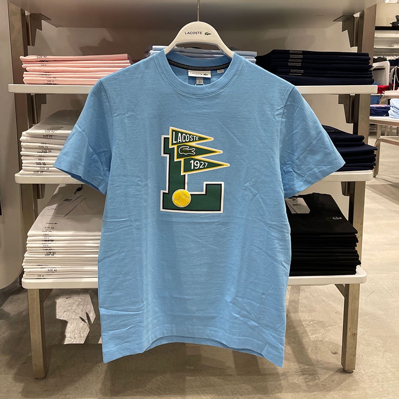 LACOSTE Áo Thun Tay Ngắn Chất Liệu Cotton Thoáng Khí Cho Nam