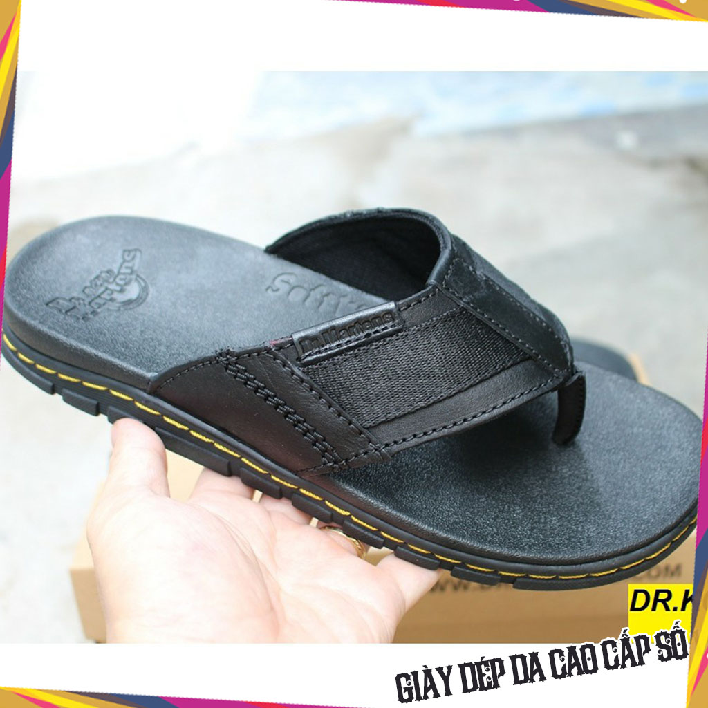 [DrMK05] Dép Da Nam Quai Kẹp - Dép Xỏ Ngón Dr Martens Thái Lan - Dép Da Bò Siêu Bền Siêu Hot - Dép Nam Da Bò Cao Cấp