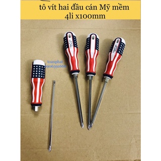 Tô vít 2 đầu cán mềm 4li x100mm| 3li cán trong 1 đầu