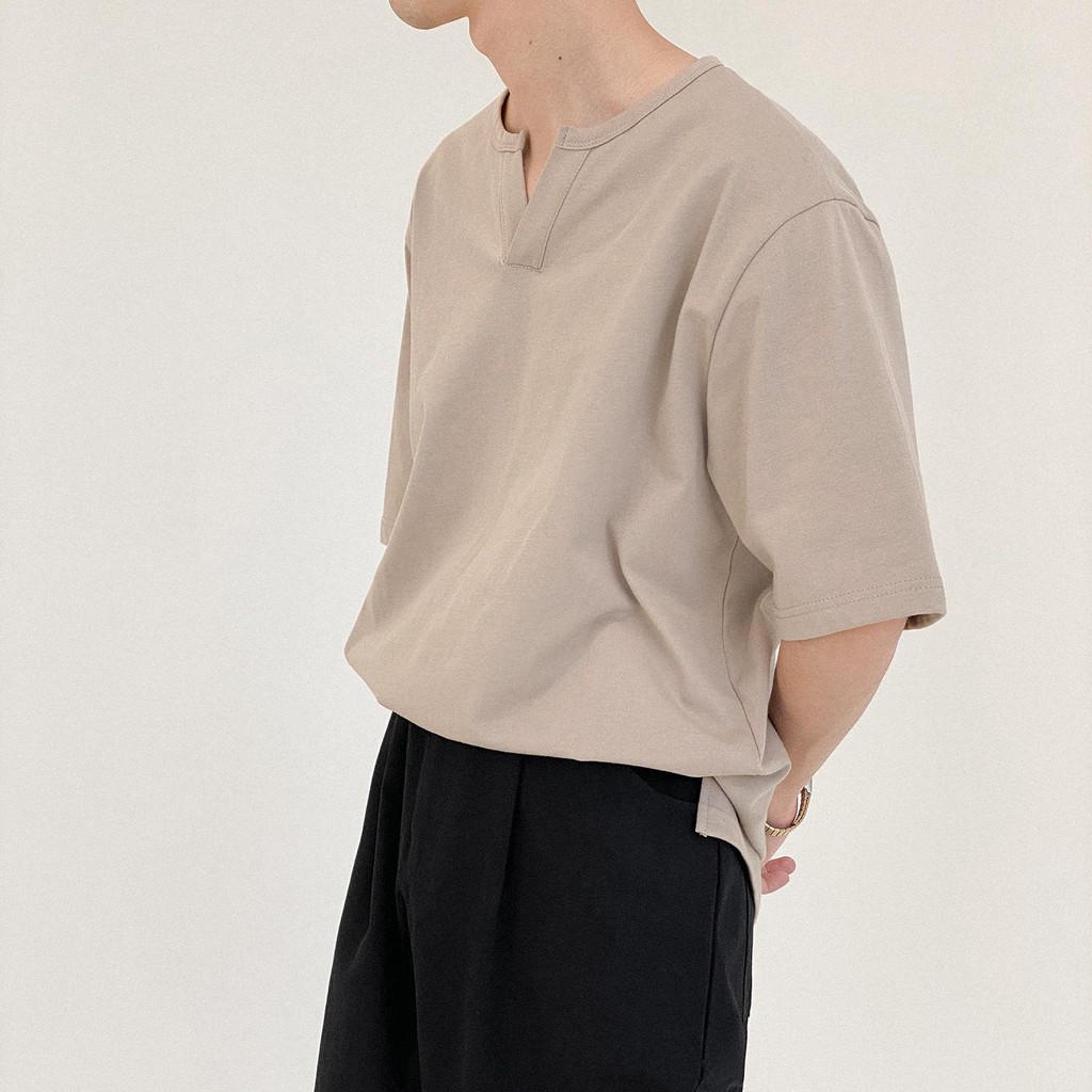 Áo thun cổ khoét chữ V style Korea size M đến 2XL