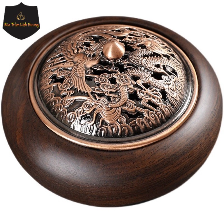 Lư Xông Trầm Hương - Đỉnh Đốt Nhang Bằng Gỗ Hương Cao Cấp Thiết Kế Tinh Xảo Kèm Lót Bông Chống Cháy