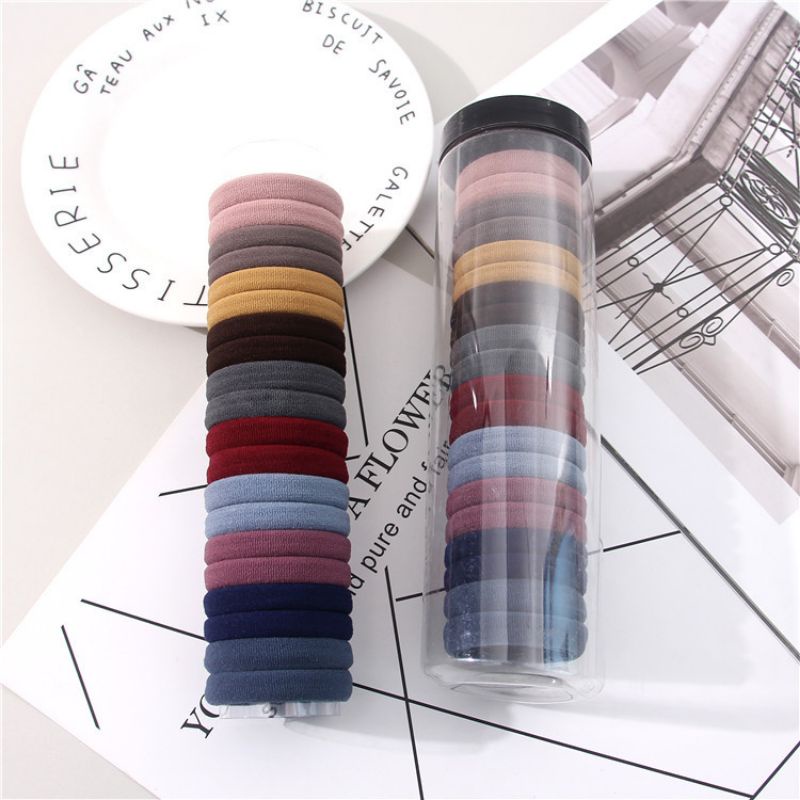 Set 20 Thun Cột Tóc Có Hộp Đựng, Thun Buộc Tóc