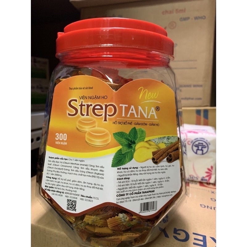 Viên ngậm ho Streptana / Eucatana - Kẹo ngậm ho (Lọ 300 viên)