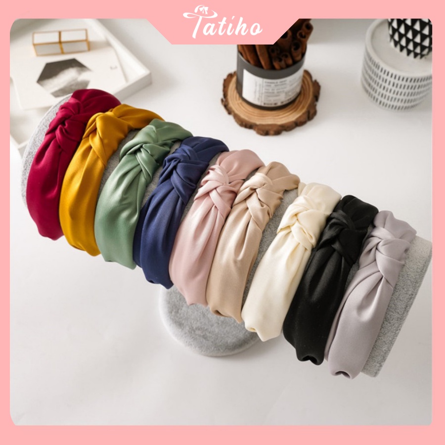 [Hàng Xịn, Giá Tốt] Cài Tóc Băng Đô Vải Lụa Satin Màu Trơn Sang Trọng - Mã CT004