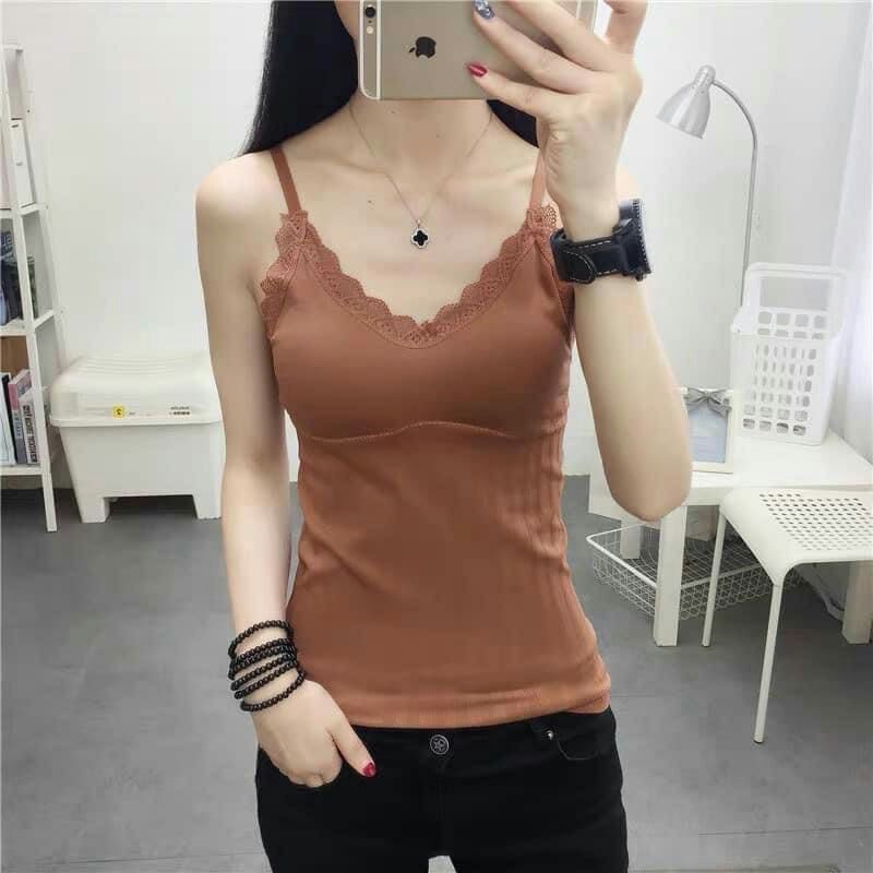 Áo Bra thân dài vải cotton tăm co dãn 4 chiều (có lót độn ngực)