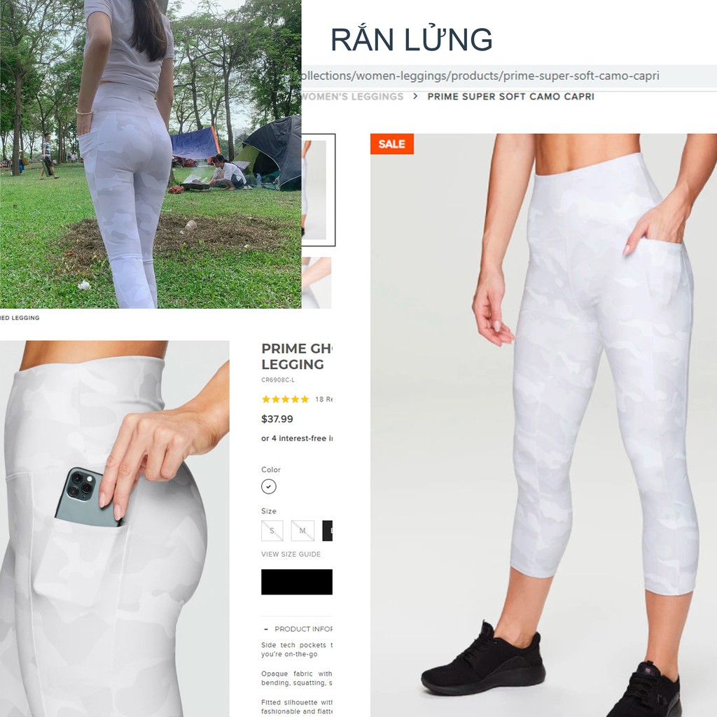 Quần tập yoga gym nữ legging cạp cao nâng mông hãng Rbx xuất dư có túi