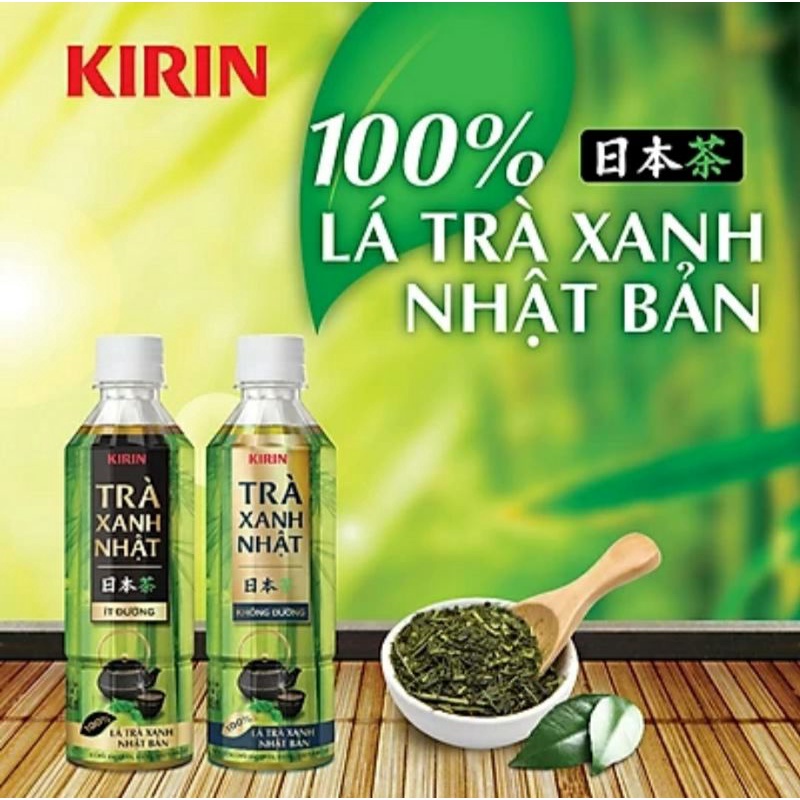 Lốc 6 chai trà xanh nhật kirin không đường/ ít đường ( 6 chai x 345ml)