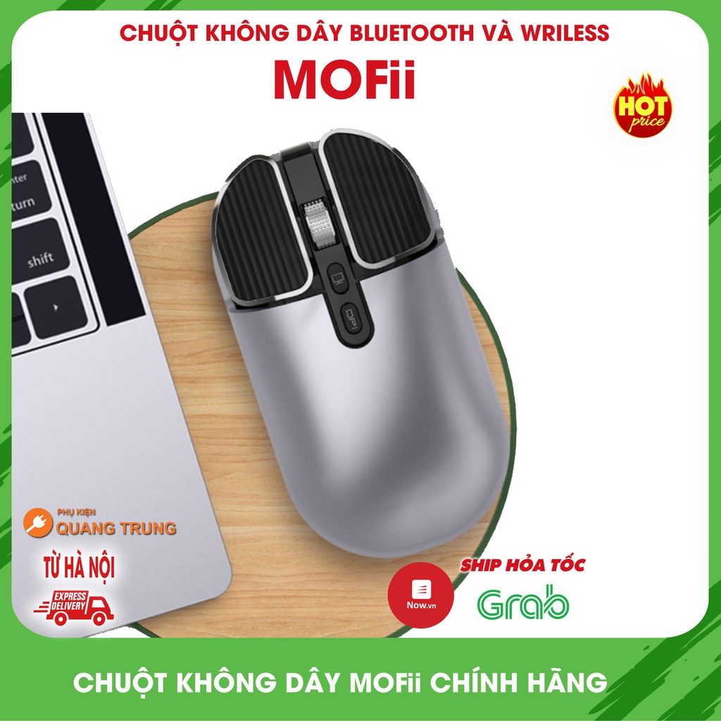 Chuột quang không dây MOFii M203,hỗ trợ usb 2.4Ghz và bluetooth 5.1 cực đẹp