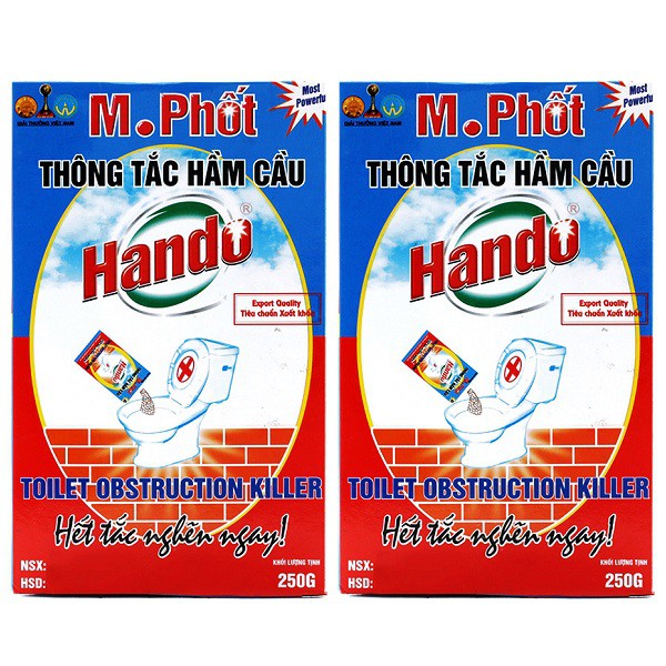 Bộ 2 Hộp thông tắc hầm cầu M.phốt bột 250gr Xuất Khẩu