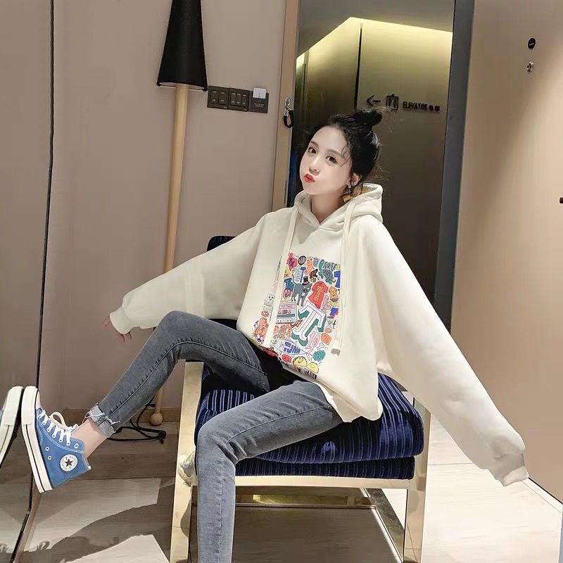 Áo Hoodie Dáng Rộng Phong Cách Thời Trang Hàn Quốc Cho Nữ