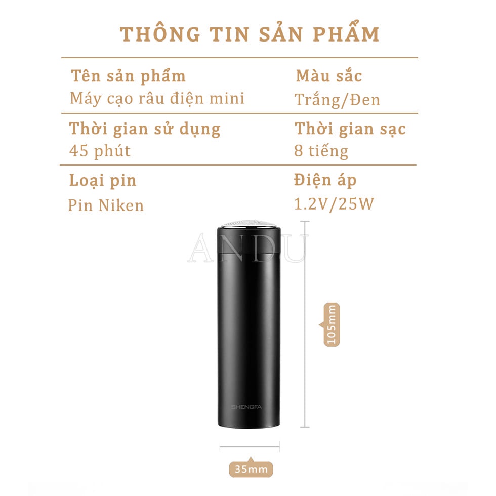 Máy Cạo Râu Điện Mini Cao Cấp , Máy Cạo Râu Không Thấm Nước Dành Cho Nam Sạc USB Mang Đi Du Dịch