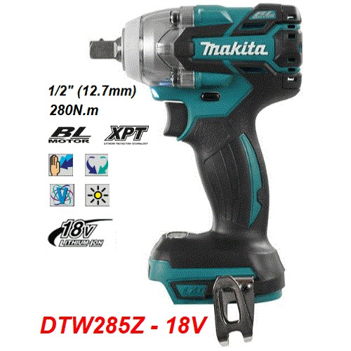 Máy siết bu lông dùng pin 18V Makita DTW285Z (Chưa kèm Pin &amp; Sạc) - Chính hãng