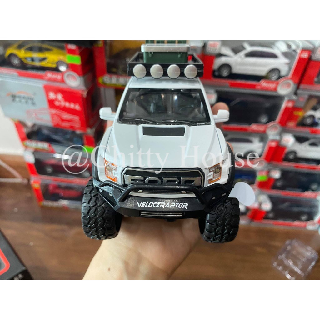 Mô hình xe Ford Raptor F150 địa hình 1:28 Chất Liệu Hợp Kim, Có Đèn Và Âm Thanh