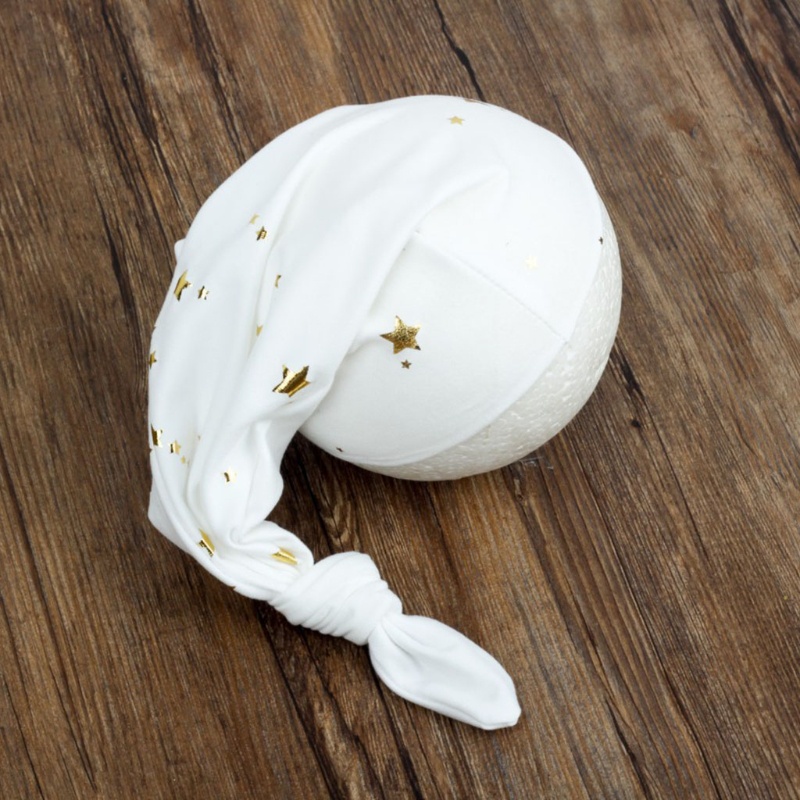Mũ Beanie Thắt Nút Họa Tiết Bầu Trời Đầy Sao Làm Phụ Kiện Chụp Ảnh Cho Bé Sơ Sinh
