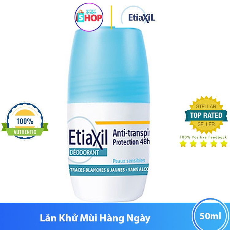Lăn Khử Mùi Hàng Ngày ETIAXIL Deodorant Anti-Transpirant 48h Peaux Sensibles (50ml) | BigBuy360 - bigbuy360.vn
