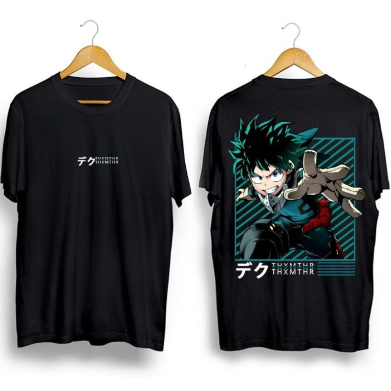 Áo Thun Đen Izuku Midoriya T-shirt Deku My Hero Academia Anime Manga Rẻ
