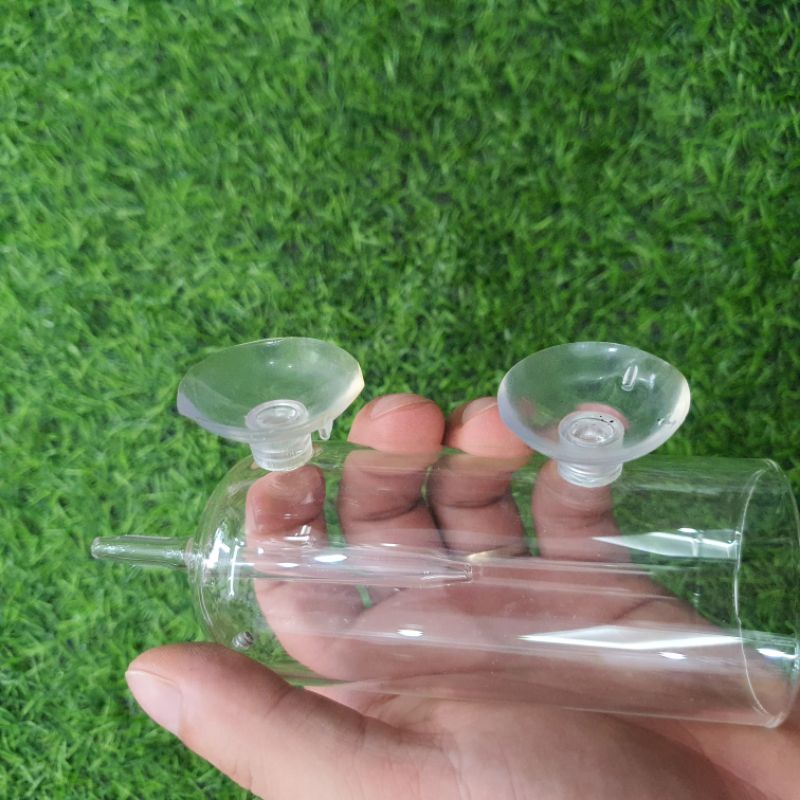 Cốc sủi oxy chống văng nước - cốc sủi thủy tinh chống bắn nước bể cá ( Tặng kèm dây sủi và quả sủi )