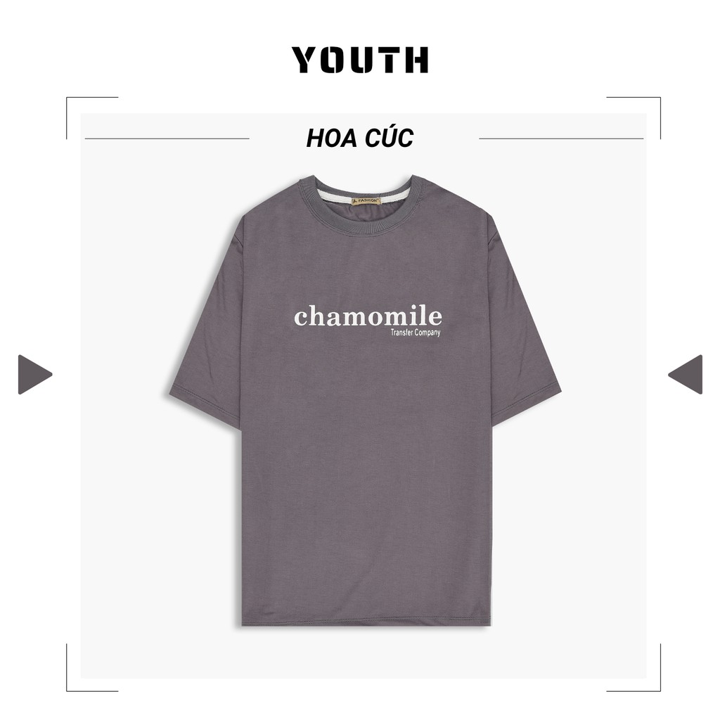 Áo thun nam nữ unisex YOUTH form rộng cổ tròn tay lỡ vải Cotton xịn FreeSize(38-65Kg) - Hoa Cúc Chamomile - AP26