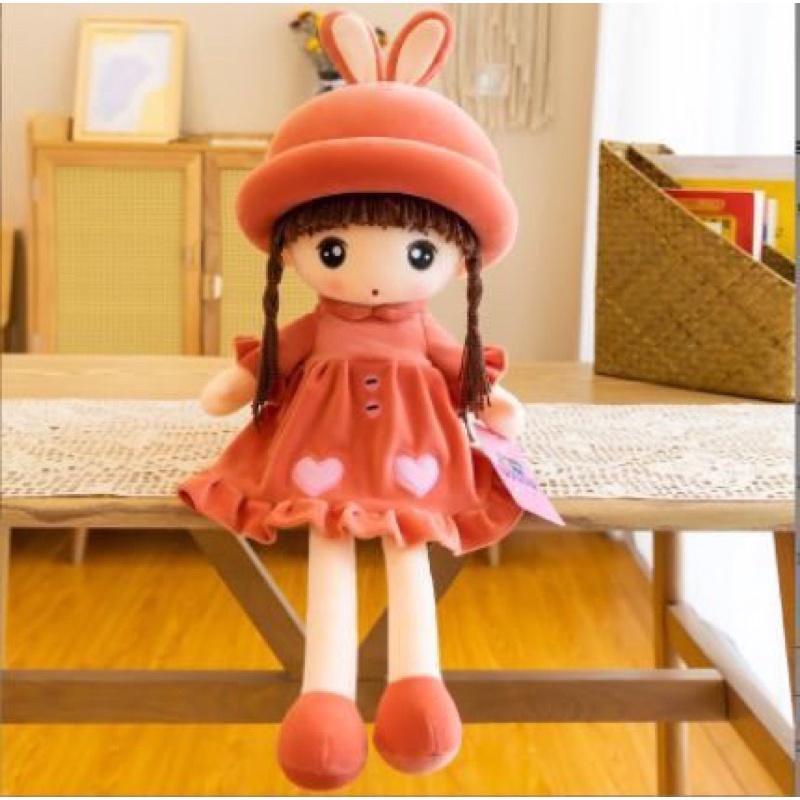 GẤU BÔNG BÚP BÊ VÁY TIM VẢI NHUNG CAO CẤP