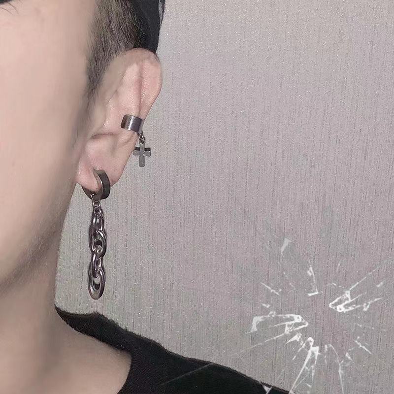 Khuyên tai thời trang bằng thép không gỉ phong cách hip hop năng động