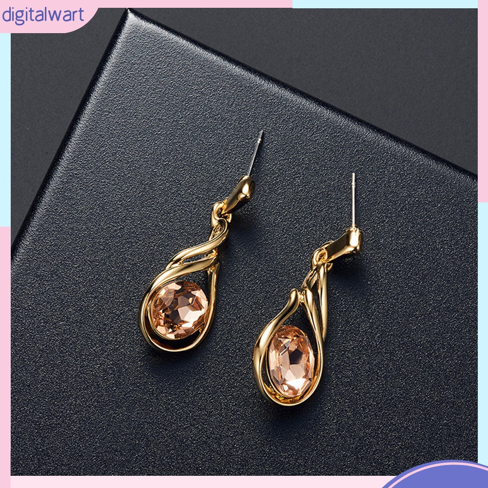 Set Vòng cổ Và Đôi Khuyên Tai Đính Đá Thời Trang Thanh Lịch Dành Cho Nữ