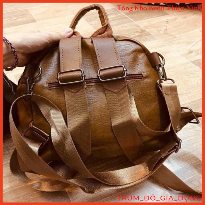 Balo nữ da mềm thời trang tặng kèm móc gấu