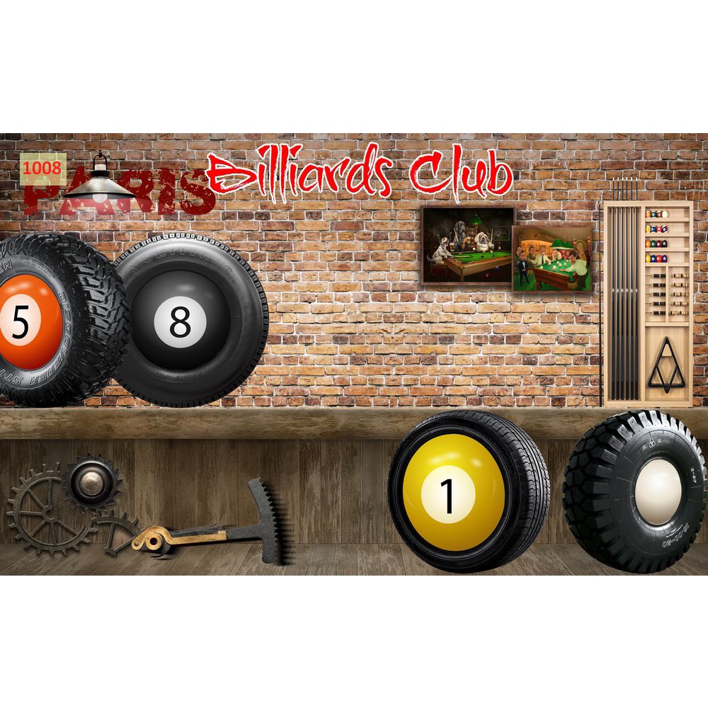 Tranh dán tường Club bida, Billiards, Bi-a Mẫu Hot Nhất