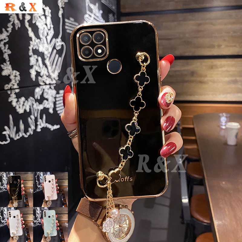 Ốp Điện Thoại Hình Cỏ Bốn Lá Cho Realme C21Y C25Y C35 C31 Realme8i 8 Pro C15 C12 C25 Narzo30A C25S 5i 6i 9i C3 C2 XT