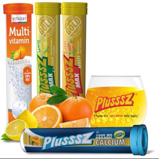 Plusssz (cam, chanh, vitaday, calcium)(cung cấp đầy đủ vitamin, calcium hàng ngày cho cơ thể)