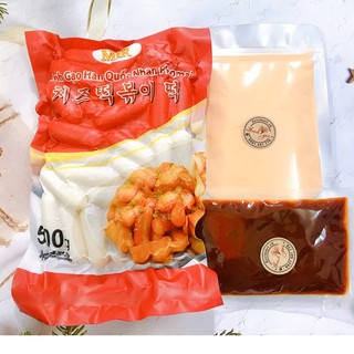 500g Bánh Gạo Tokbokki Phô Mai Mới Kèm Sốt Và Bột Phô Mai 100g
