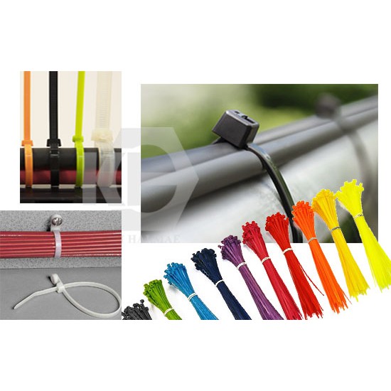 Dài 20cm - Bịch 100 cái dây thít nhựa, dây rút chọn màu (mỗi bịch 1 màu)