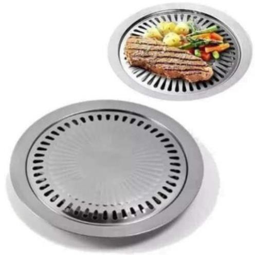 Vỉ nướng tròn 2 lắp tráng men - Nấu được bếp từ - Khay nướng thịt