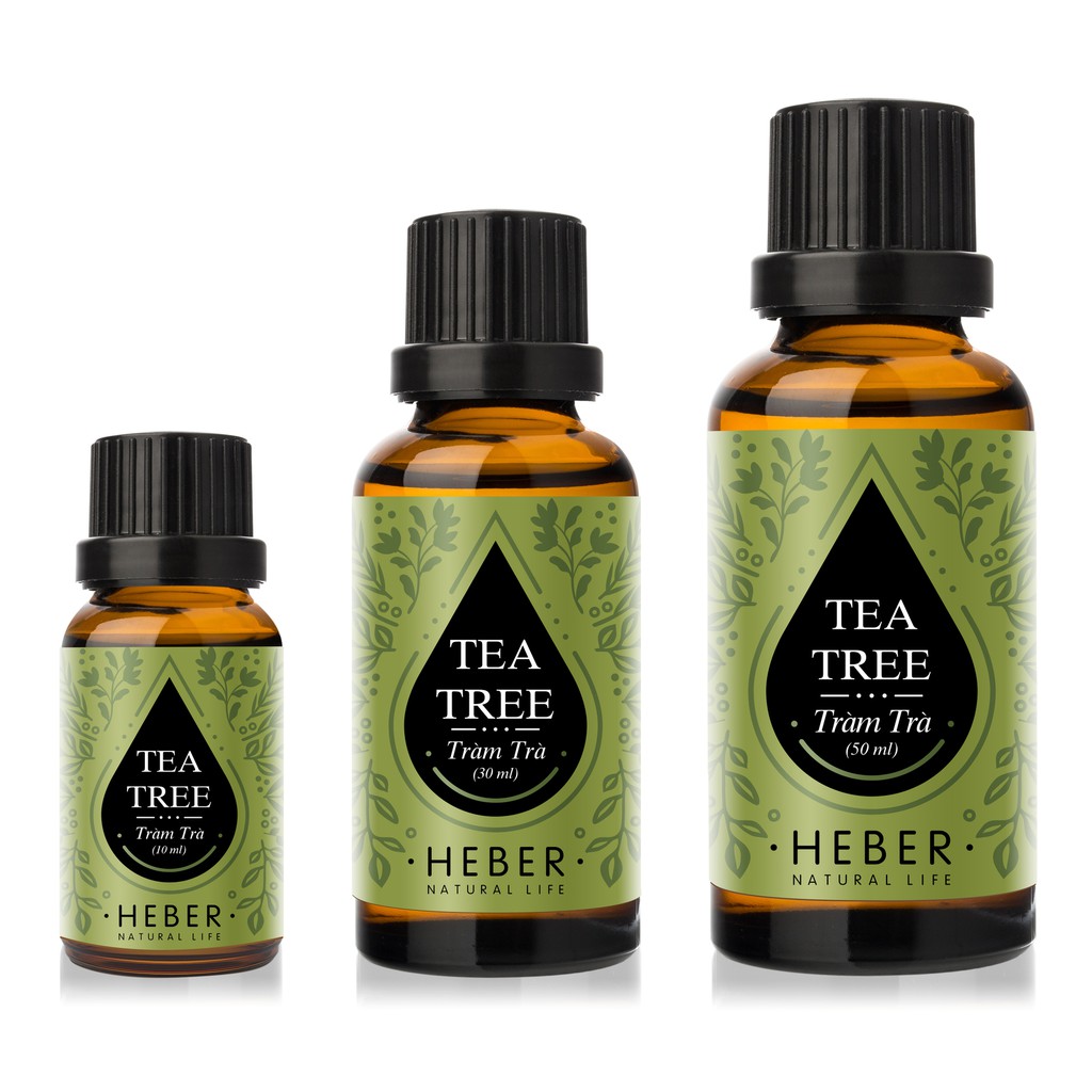 Tinh Dầu Tràm Trà - Tea Tree Heber Natural Life, Cao Cấp Nhập Khẩu, Thiên Nhiên Nguyên Chất, Chai 10ml/30ml/50ml