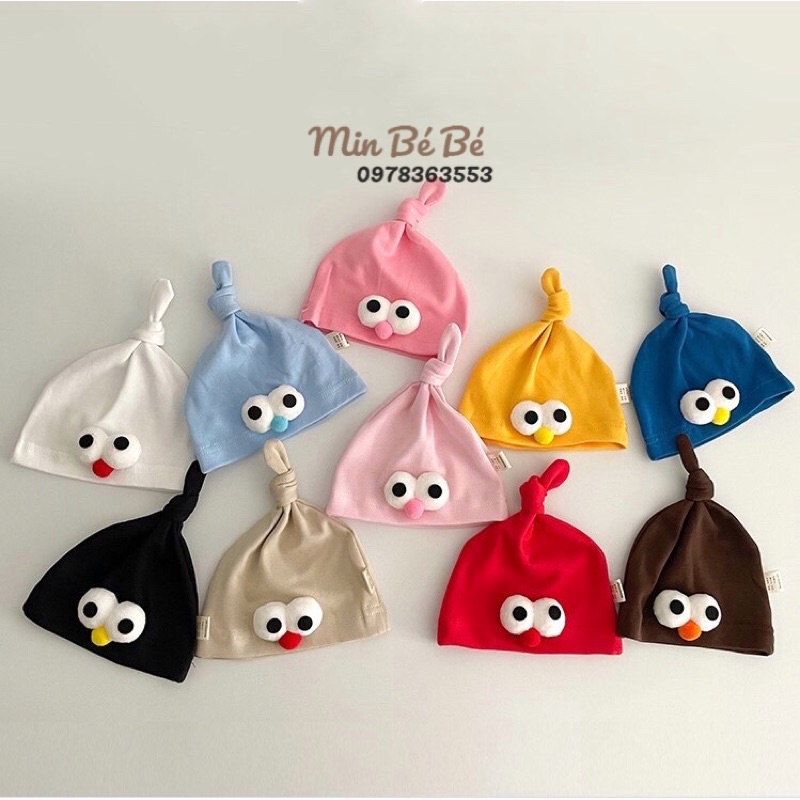 Mũ cotton hoạ tiết mắt chim đáng yêu cho bé
