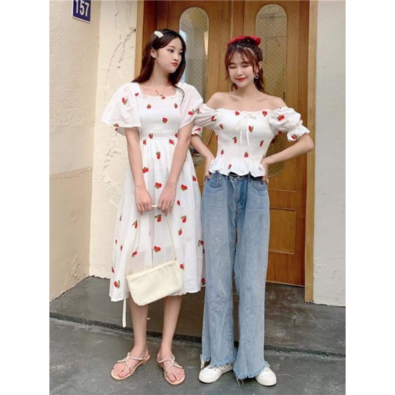 đầm hoa thêu dâu tiểu thư | BigBuy360 - bigbuy360.vn