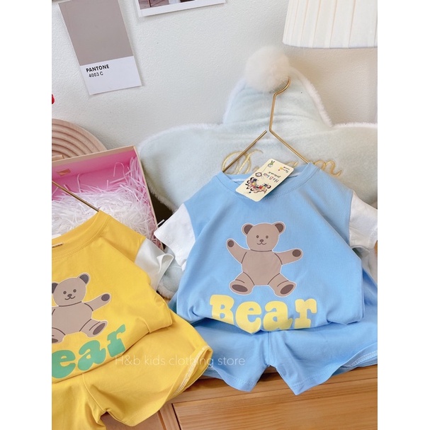bộ gấu bear tay trắng bé trai