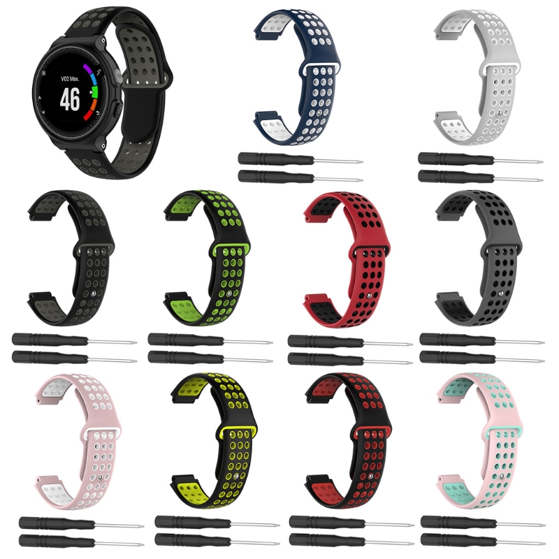 Dây Đeo Silicon Hai Màu Cho Đồng Hồ Thông Minh Garmin Forerunner 230 / 235 / 620 / 630 / 735 / Approach S20 / S5 / S6